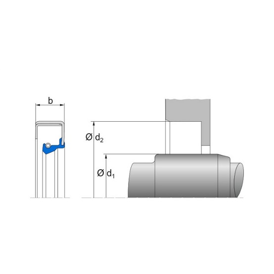 Wellendichtring Simmerring® B2 mit Feder | DIN 3760 Typ C | 90 x 125 x 13 mm | NBR 72 902