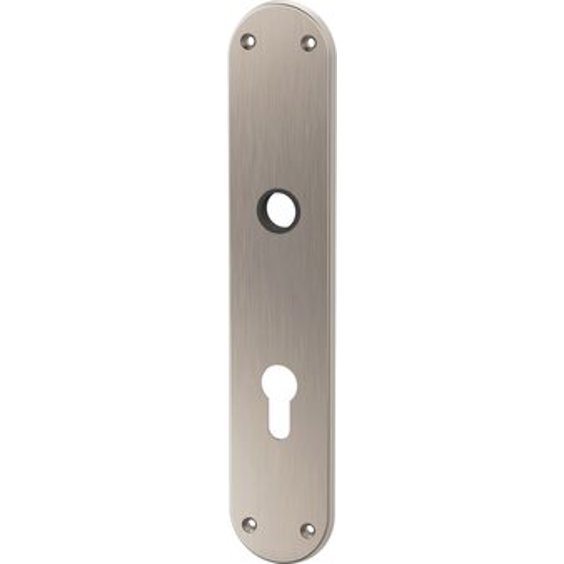 Türschild PZ MEGA 35.455 vernickelt matt, 254x50x5 mm, Zink, 16 mm Führung