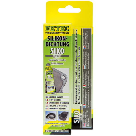 Petec Silikondichtung MATIC grau 70 ml – Hochtemperatur-Dichtmasse bis +260 °C