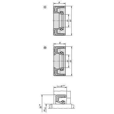 Radial-Wellendichtring 12x22x5 mm Form AS, NBR (Nitrilkautschuk) mit Staublippe