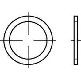 Flachdichtring DIN 7603 Form A, 10 x 18 x 1,5 mm, Kupfer, 100 Stück