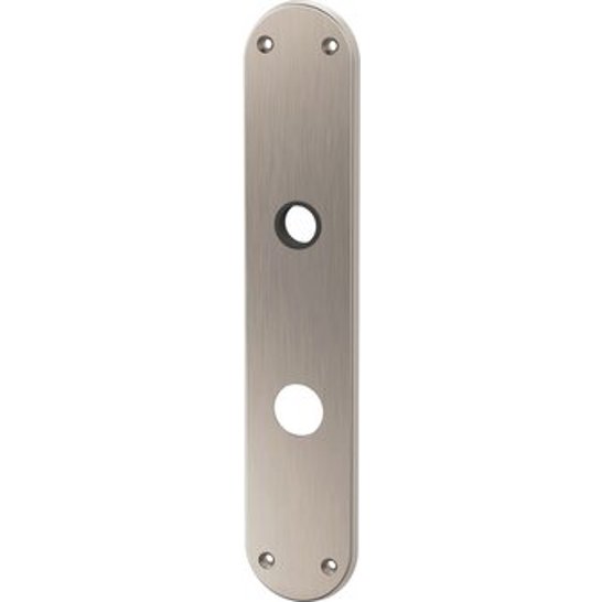 Türschild MEGA 35.455 ungelocht, vernickelt matt, 254 x 50 x 5 mm, Zink, Führung 16 mm