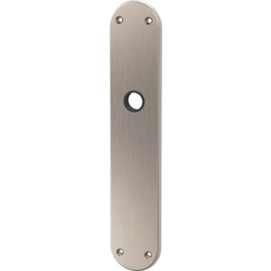 Türschild MEGA 35.455 ungelocht, vernickelt matt, 254 x 50 x 5 mm, Zink, Führung 16 mm