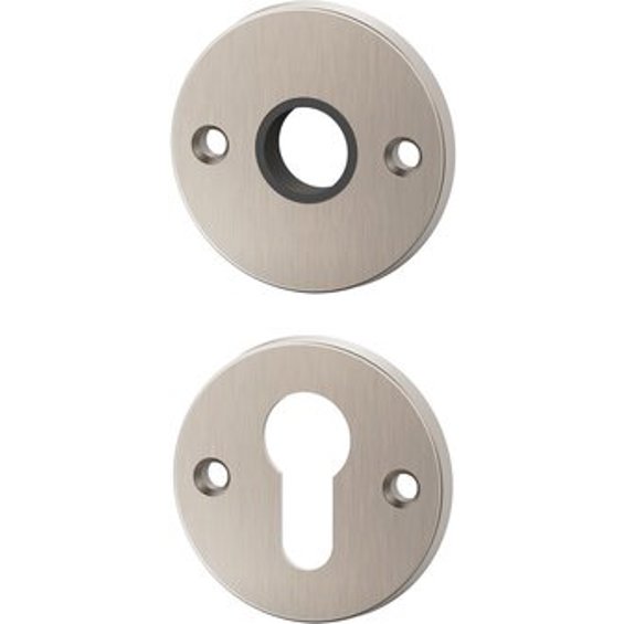 Drückerrosetten MEGA 34.140 Zink vernickelt matt, rund 55/5 mm, Führung 16 mm, mit Führungsring 34.040