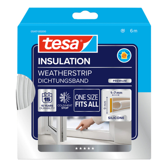 tesa tesamoll® 5417 Silikondichtung selbstklebend transparent 9 mm x 7 mm x 6 m