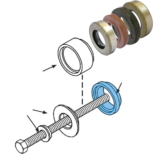 Wellendichtring & Simmerring Montagewerkzeug-Satz 24-tlg. | 21,5–64 mm | Kurbelwelle, Nockenwelle | Werkzeugstahl im Koffer