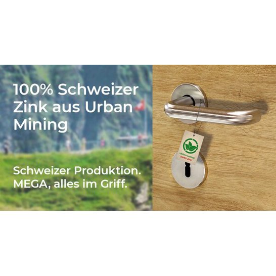 Türschild MEGA 35.455 ungelocht, vernickelt matt, 254 x 50 x 5 mm, Zink, Führung 16 mm