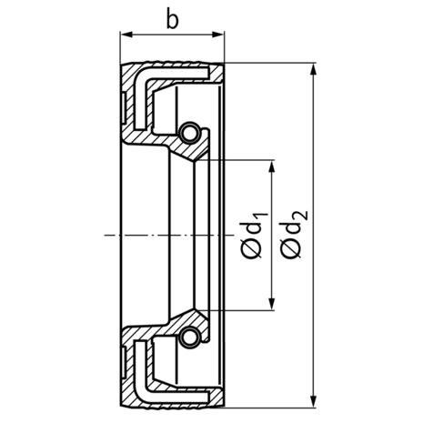 Wellendichtring 40x80x10 HMS5 RG aus NBR mit Stahl-Versteifungsring
