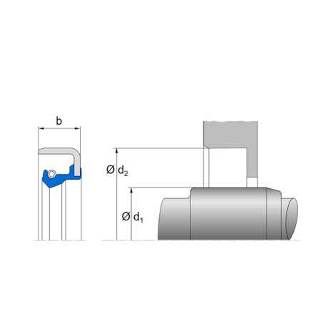 Wellendichtring Simmerring® B1 mit Feder | DIN 3760 Typ B | 60 x 70 x 7 mm | NBR 72 | Metallgehäuse